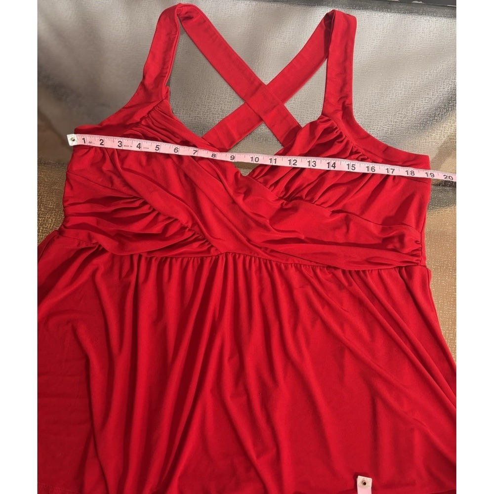 Torrid Top Womens 3X Cherry Red Cross Back Romantic Going Out Tank Draped Y2K - Picture 4 of 6
